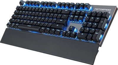Механичка безжична тастатура Motospeed GK89, 2.4G, сино ЛЕД, црна