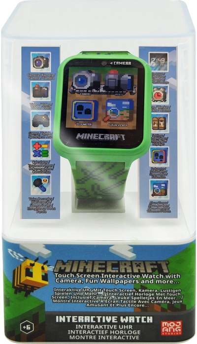 Ora elektronike për fëmijë Min4045 Minecraft, ekran LCD me prekje, lojëra dhe kamera, shumëngjyrëshe