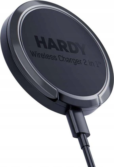 Karikues wireless 3MK Hardy 2 në 1, 15W, Qi, i zi