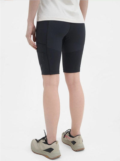 Leggins-shorts çiklizmi për goca 4F TFSHF169, me bel të lartë, me xhepa anësorë, të zeza