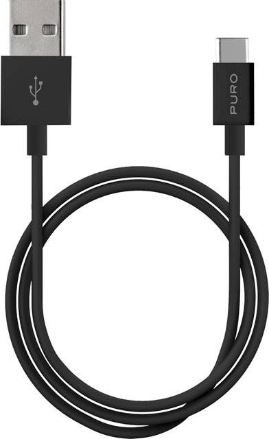 Kabllo karikimi Puro Type C në USB A, 1m, e zezë