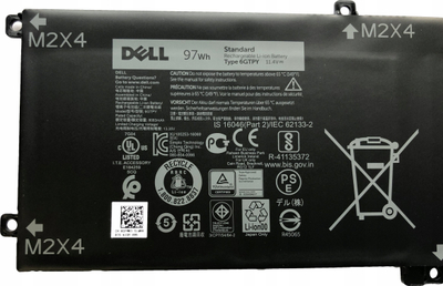 Bateri laptopi Dell GPM03 W62W6, 6 cell, 97Wh, e zezë