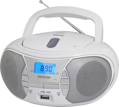 Radiorekorder portativ Sencor SPT 2700 WH, CD MP3 USB, Bluetooth, i bardhë