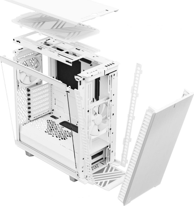 Kasë Fractal Design Define 7 Compact TG Clear Tint, e bardhë, Midi Tower