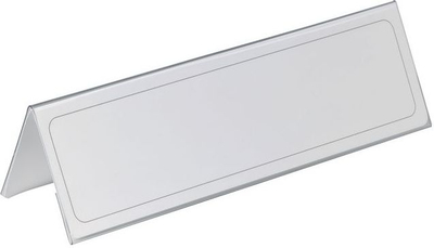 Mbajtëse emri tavoline Durable Standing PVC, 105/210 x 297mm, 25 copë, transparente