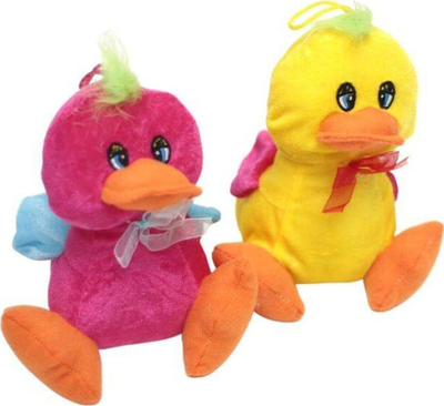 Lodër pelushi Colorful Duckling, rosë e butë, 18cm, shumëngjyrëshe