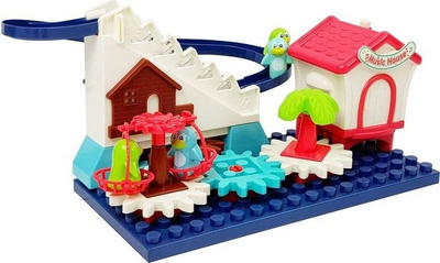 Lodër ndërtuese Lean Building Block Track, me shteg rrëshqitës, muzikore me bateri, shumëngjyrëshe