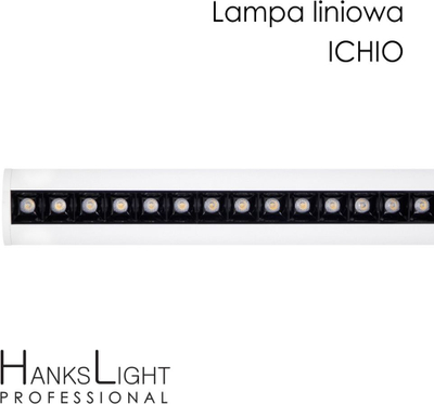 Llambë tavani HanksLight LED, 1264mm, 36W, AC230V, 4000K-W, e bardhë / zezë
