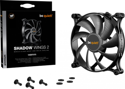 Ftohës be quiet! Shadow Wings 2, 140 mm, i zi