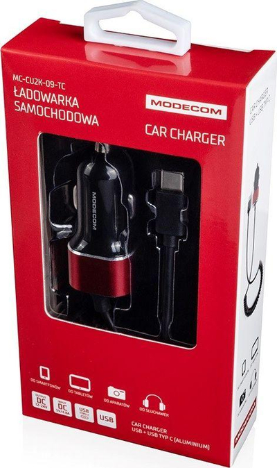 Karikues për makinë Modecom MC-CU2K-09-TC USB + USB Type C