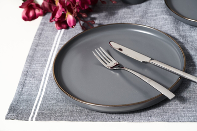 Set pjata të sheshta Heinner Calypso Art of Dining, 27 cm, qeramikë, gri