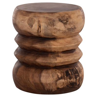 Tabure cilindrike BELLOWS HM9910, dru masiv suar, 40x45 cm, natyral