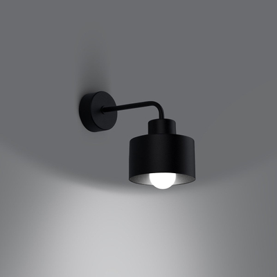 Lampë muri Savar Black Steel, stil i thjeshtë modern, metal, e zezë