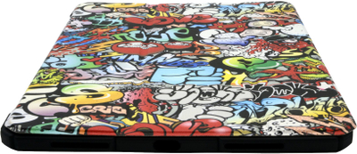 Футрола за таблет REALPOWER Case Design Graffiti, за iPad 10, графити дизајн, многуобоена