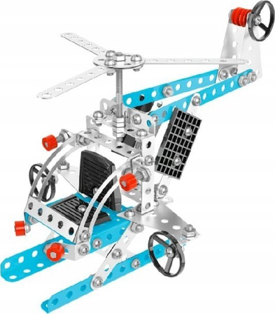 Set konstruktiv metalik TechnoK 4944, 185 pjesë, helikopter, blu gri