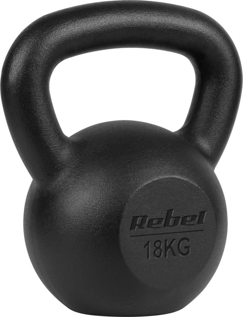 Peshë kettlebell Rebel Active, 18kg, hekur gize, e zezë