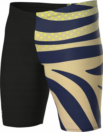 Rroba banje jammer për burra Arena Multi Stripes, MaxLife Eco, anti-klor, e zezë shumëngjyrëshe