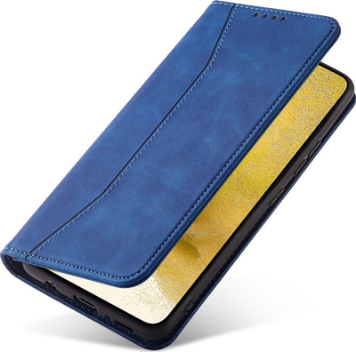 Këllëf telefoni Hurtel Magnet Fancy Case për Samsung Galaxy S23 Ultra, flip-portofol, me këmbëz, blu