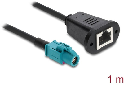 Кабел Car HiFi Delock, HSD Z женско на RJ45 женско, 1m, црна