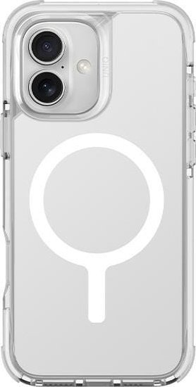 Futrollë Uniq Combat Luminous MagClick për iPhone 16 6.1", MagSafe, transparente e bardhë