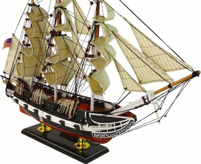 Model anije për koleksion USS Constitution XXL, me bazë druri, shumë i detajuar, shumëngjyrësh