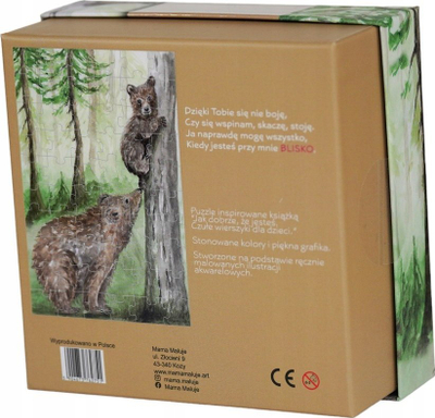 Puzzle për fëmijë Bear Mom Paints, 60 pjesë, ilustrim arusha