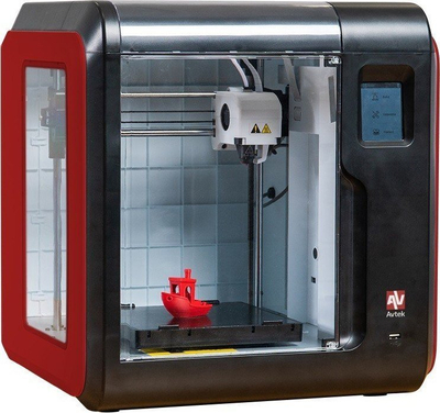 Printer 3D Avtek Creocube 3D, i mbyllur, ekran me prekje, i zi e kuqe