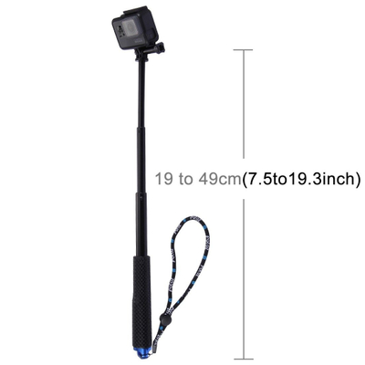 Shkop selfie Puluz PZ150, për kamera sportive, teleskopik 19 49 cm, i zi