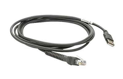 Kabllo për skaner barkodi Zebra CBA-U44-S15PAR, 4.6m, USB-A, e zezë