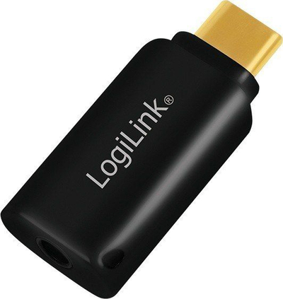 Adapter audio LogiLink UA0356 USB C në 3.5mm, Hi Fi, i zi