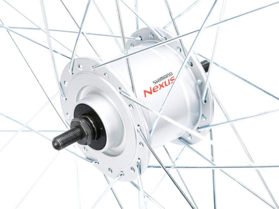 Rrotë e përparme biçiklete Shimano Nexus 28", me dinamo 6V 3W, alumini, e zezë