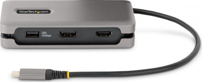 Adapter USB C StarTech.com, Multiport, 4K 60Hz, Power Delivery 100W, gri