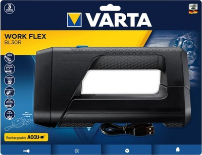 Dritë pune Varta Work Flex BL30R, me karikim, që s’e ha uji, gri