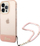 Mbështjellës telefoni Guess GUHCP14XHGCOHP për iPhone 14 Pro Max, hardcase TPU, me varëse perlë, rozë gjysmë transparente