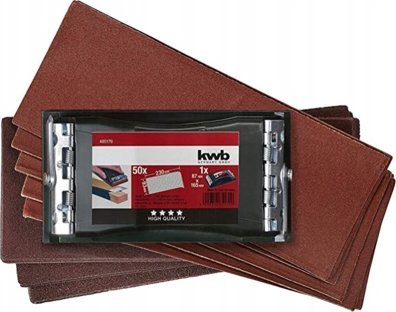 Професионален сет рачен шмиргл Kwb 485170, 93x230mm, 50 листови, за дрво и метал