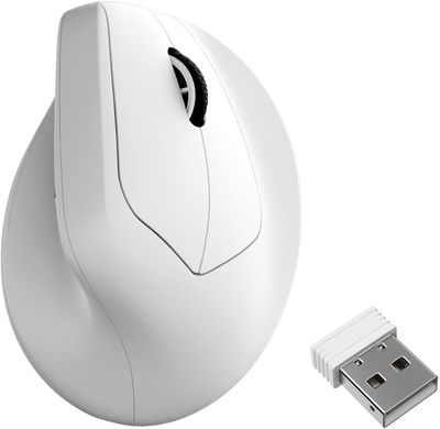 Maus vertikal Keychron M5, wireless 2.4 GHz edhe Bluetooth, ergonomik, i zi