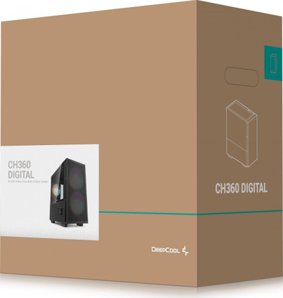 Kasë Deepcool CH360 Digital ARGB, e zezë, Mini Tower