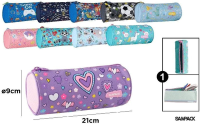 Penar SAMPACK Pencil Case Tube, dizajne të përziera, për fëmijë