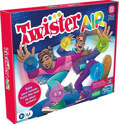 Lojë tavoline Hasbro Twister Air, me aplikacion, 8 shirita, shumëngjyrëshe