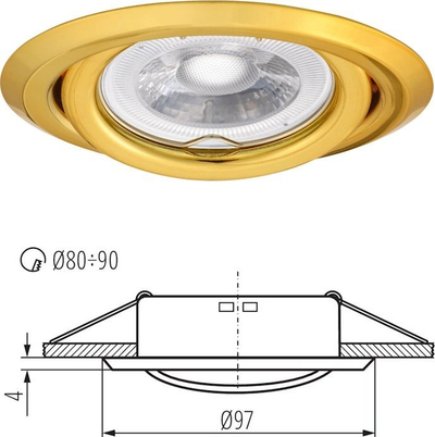 Spot tavani Kanlux ARGUS II CT-2115-G, GU10 Gx5.3, i bardhë