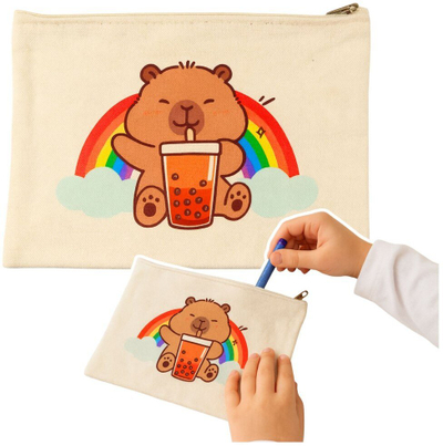 Çantë kozmetike Lean Toys Capybara, me zinxhir, multifunksionale
