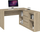 Tavolinë zyre Topeshop Desk Plus, 120 x 50 cm, 6 sirtarë, dru i çelët