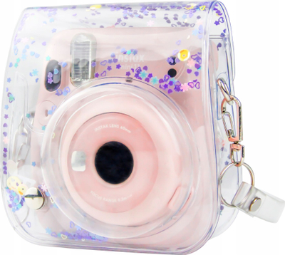 Kuti mbrojtëse LoveInstant për Instax Mini 11, transparente me sekuina lejla