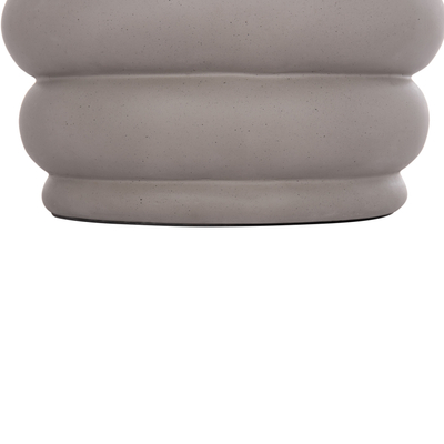 Tabure Puffat HM18172.03, fiber çimento, diametër 45 cm, gri me dru teak