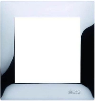 Kornizë për prizë elektrike Kontakt-Simon 54 Premium DR1/63, 87 × 82 × 9,5 mm, plastikë/metal/alumin, krom