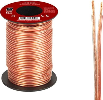 Кабел за звучници Blow HQ 2x0.22mm, 10m, проѕирен