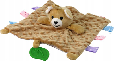 Kukull-komblinë Teddy Plush, me dhëmbëzues, me zhurmues, bezhë