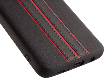 Mbrojtëse telefoni Ferrari Urban për Samsung Galaxy S9 Plus, lëkurë e vërtetë, stil sportiv, e zezë