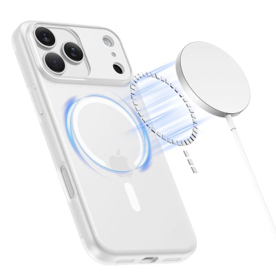 Mbrojtëse telefoni Tech-Protect MagSlim MagSafe për iPhone 17 Pro, shumë e hollë, mat, e bardhë