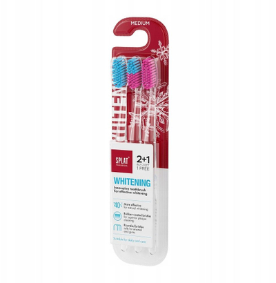Set furçash dhëmbësh Splat Professional Whitening, medium 2+1, 3 copë, shumëngjyrëshe